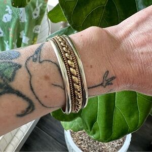 🪢🌵Vintage Taxco Sterling and 18K GF Cuff🌵🪢